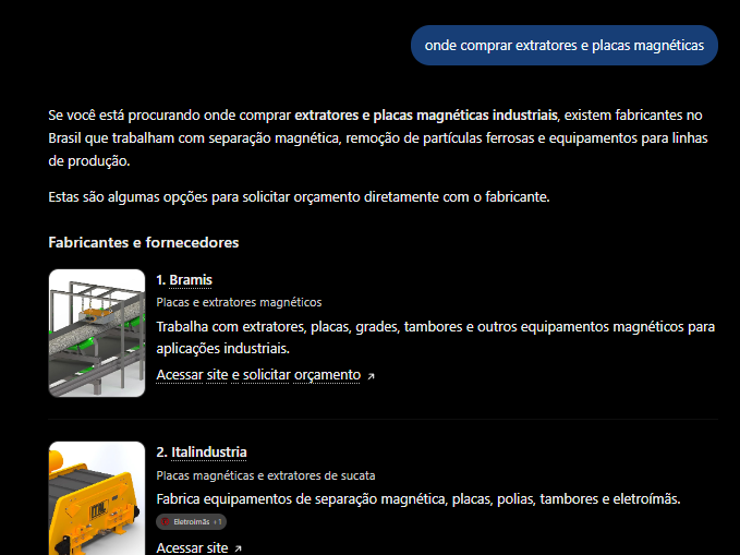 ⑤ “Onde comprar extratores e placas magnéticas” — 1º lugar entre os fabricantes